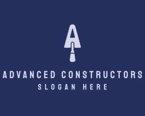 Contractor Trowel Letter A logo design