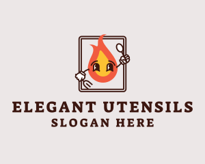 Kitchen Fire Utensils logo design