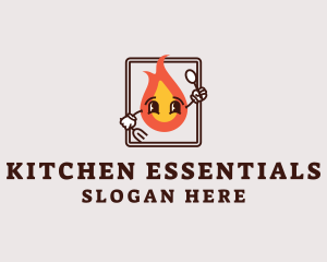 Kitchen Fire Utensils logo design