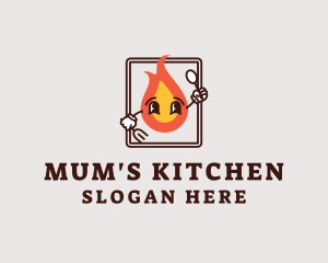 Kitchen Fire Utensils logo design