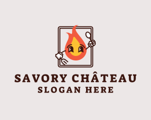 Kitchen Fire Utensils logo design