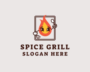 Kitchen Fire Utensils logo design