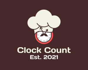 Chef Hat Clock  logo design