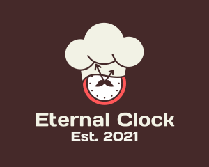 Chef Hat Clock  logo design