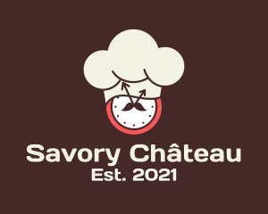 Chef Hat Clock  logo design