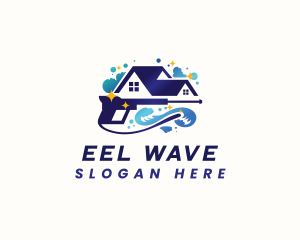  Wave Pressure Wash Cleaning logo design