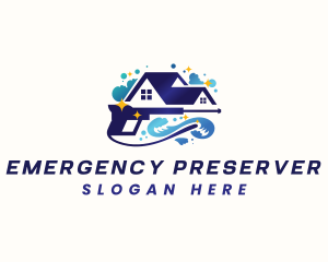  Wave Pressure Wash Cleaning logo design