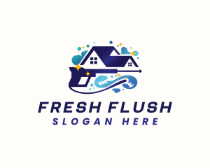  Wave Pressure Wash Cleaning logo design