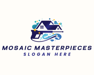  Wave Pressure Wash Cleaning logo design