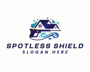  Wave Pressure Wash Cleaning logo design