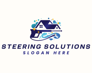  Wave Pressure Wash Cleaning logo design