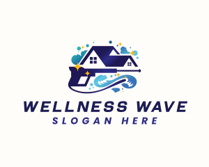  Wave Pressure Wash Cleaning logo design