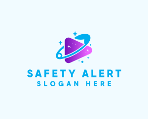 Safety Pin Media Player logo design