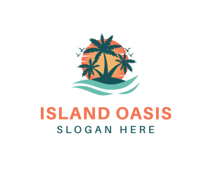 Tropical Beach Island logo design