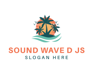 Tropical Beach Island logo design