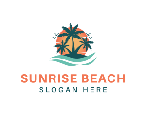 Tropical Beach Island logo design