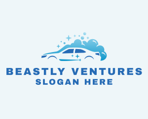 Clean Car Wash Silhouette Logo