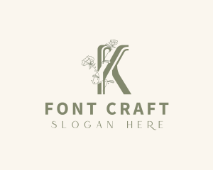 Floral Natural Beauty Letter K Logo