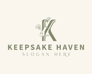 Floral Natural Beauty Letter K logo design