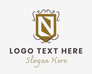 Royal Knight Shield Letter N logo