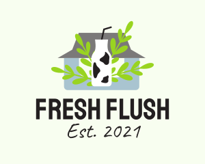 Organic Fresh Milk  logo design