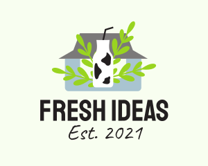 Organic Fresh Milk  logo design