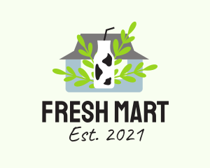 Organic Fresh Milk  logo design