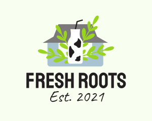 Organic Fresh Milk  logo design