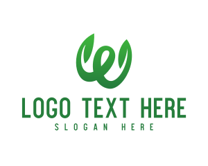 Green Letter W Leaves logo