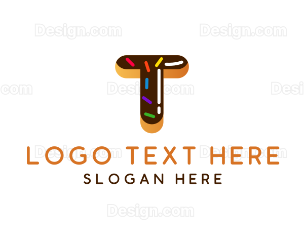 Donut Bakeshop Letter T Logo