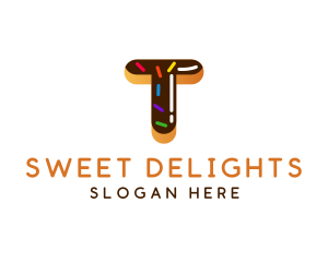 Donut Bakeshop Letter T logo