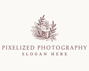 Floral Camera Photography logo design