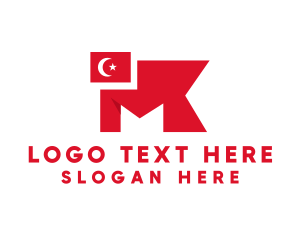 Turkey Flag Letter M logo