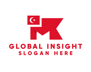 Turkey Flag Letter M Logo