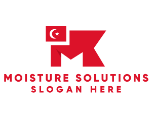 Turkey Flag Letter M logo design