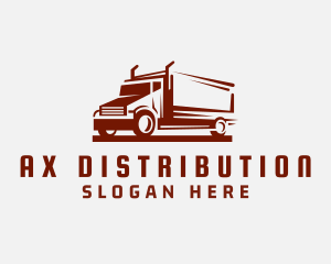 Semi Truck Transport Vehicle logo design