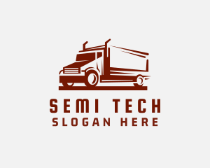 Semi Truck Transport Vehicle logo design