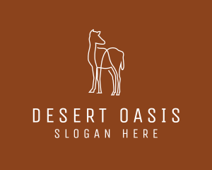 Modern Camel Line Art logo design