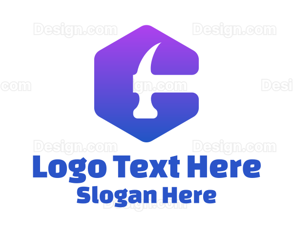 Hexagon Hammer Carpentry Logo