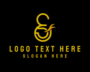 Lettering - Gold Ampersand Lettering logo design