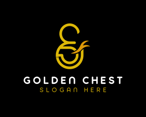 Gold Ampersand Lettering logo design