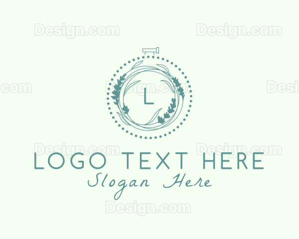 Floral Leaf Natural Embroidery Logo