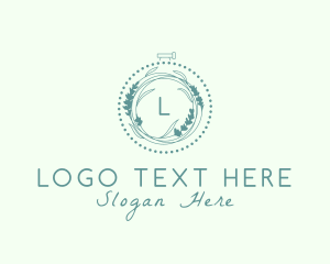 Floral Leaf Natural Embroidery  Logo