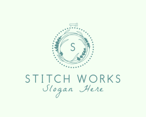 Floral Leaf Natural Embroidery  logo design