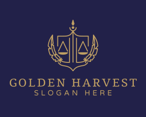 Legal Golden Scale logo design