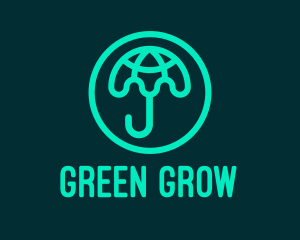 Green Globe Umbrella  logo design