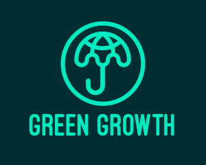 Green Globe Umbrella  logo design