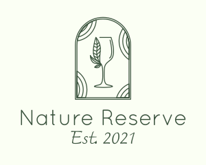 Natural Wine Glass Kombucha logo design