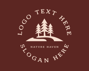 Natural Pine Tree Campsite logo design