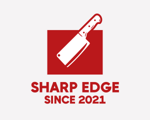 Red Cleaver Knife  logo design